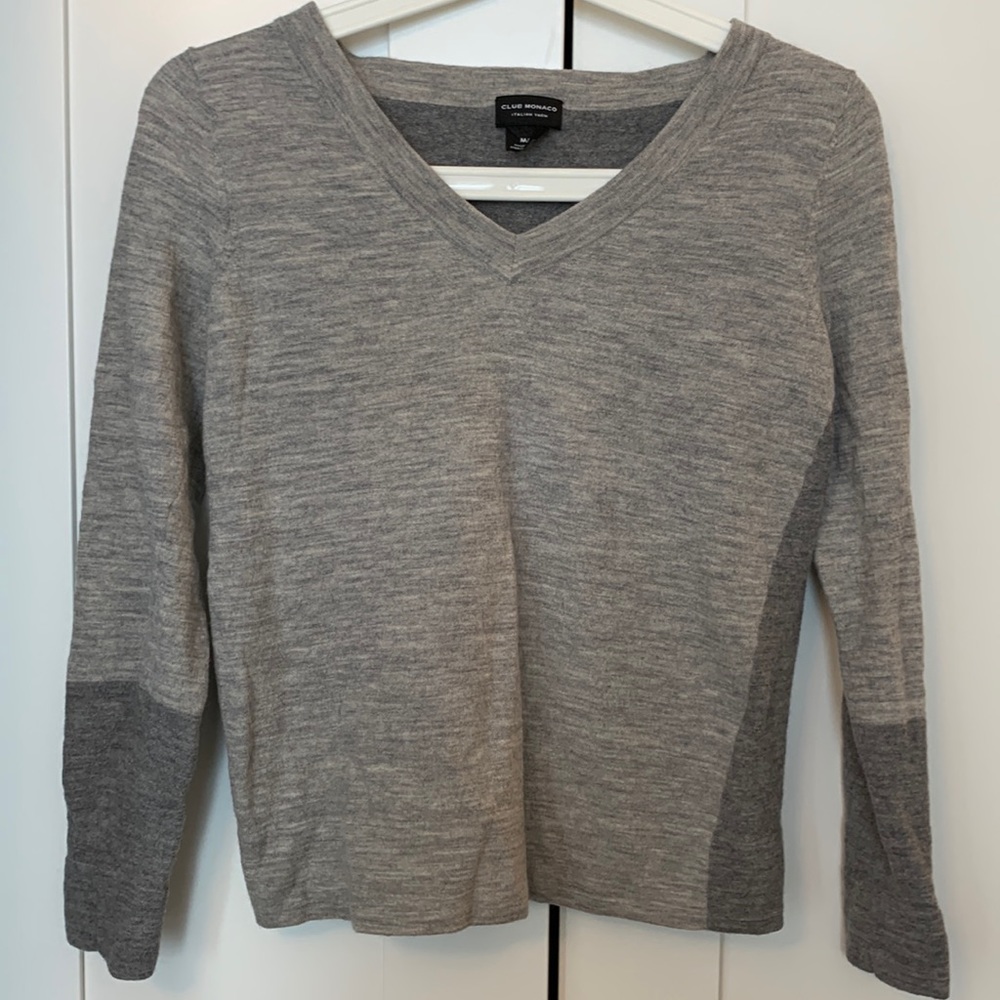 100% Wool Club Monaco Grey Sweater